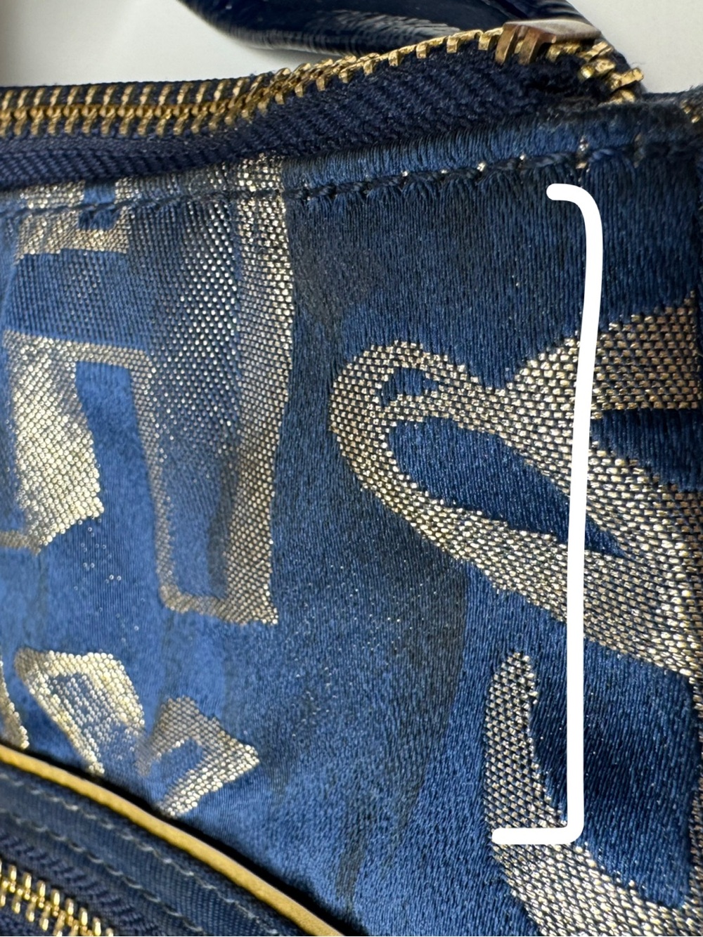 Coach Navy and Metallic Gold Signature Tote - Picture 15 of 16